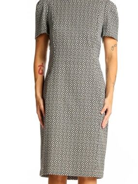 Calvin Klein Black & White Geometric Sheath Dress - NWT